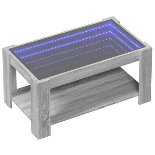 Stolić za kavu LED boja hrasta 93x53x45 cm konstruirano drvo - Sivi hrast sonoma 1 93 cm Cijena