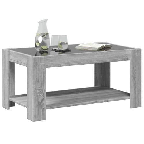 Stolić za kavu LED boja hrasta 93x53x45 cm konstruirano drvo - Sivi hrast sonoma 1 93 cm Cijena