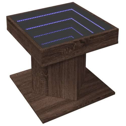 Stolić za kavu LED smeđa boja hrasta 50x50x45 cm drveni - Smeđi hrast 1 Cijena