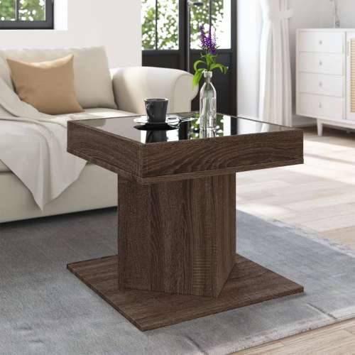 Stolić za kavu LED smeđa boja hrasta 50x50x45 cm drveni - Smeđi hrast 1 Cijena