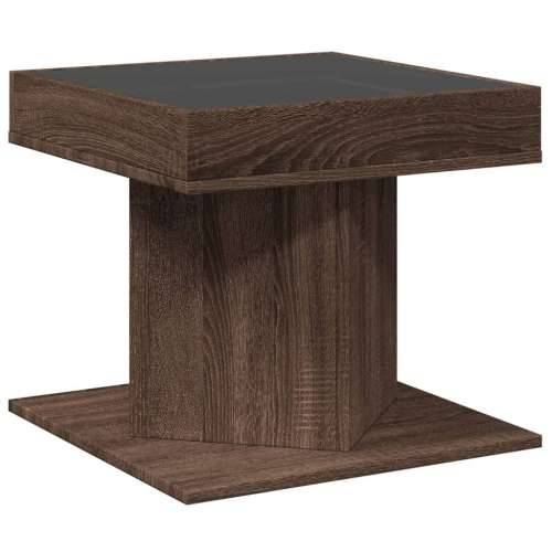 Stolić za kavu LED smeđa boja hrasta 50x50x45 cm drveni - Smeđi hrast 1 Cijena