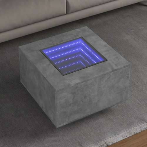 Stolić za kavu LED siva boja betona 60x60x40 cm drveni - Beton siva 60 x 60 x 40 cm 1 Cijena