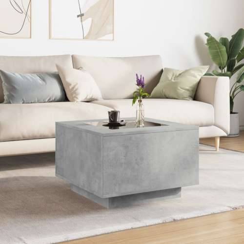Stolić za kavu LED siva boja betona 60x60x40 cm drveni - Beton siva 60 x 60 x 40 cm 1 Cijena