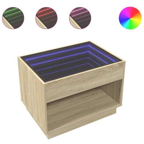 Stolić s beskonačnim LED svjetlima boja hrasta 70x50x50 cm - sonoma hrast 1 70 cm Cijena