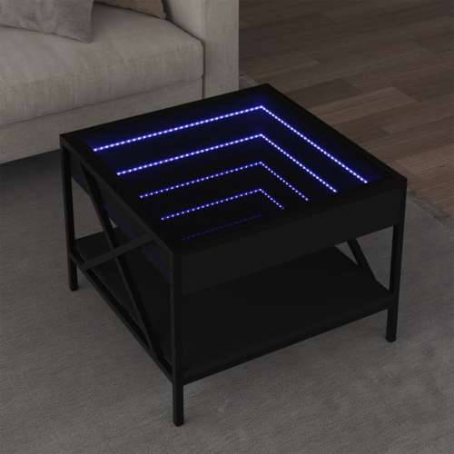 Stolić za kavu s beskonačnim LED svjetlima crni 50x50x38 cm - Crna 50 x 50 x 38 cm 1 Cijena
