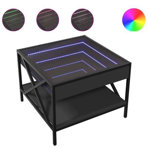 Stolić za kavu s beskonačnim LED svjetlima crni 50x50x38 cm - Crna 50 x 50 x 38 cm 1 Cijena