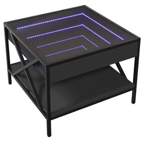 Stolić za kavu s beskonačnim LED svjetlima crni 50x50x38 cm - Crna 50 x 50 x 38 cm 1 Cijena