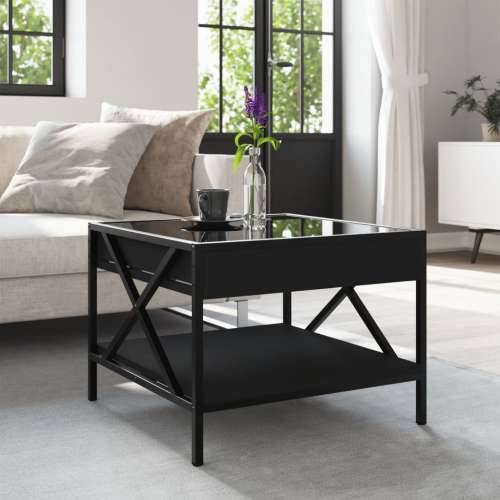 Stolić za kavu s beskonačnim LED svjetlima crni 50x50x38 cm - Crna 50 x 50 x 38 cm 1 Cijena