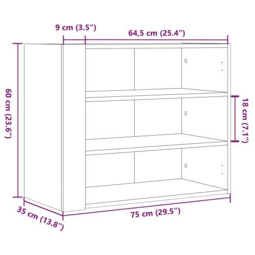 Zidni ormarić crni 75 x 35 x 60 cm od konstruiranog drva - Crna 1 Cijena