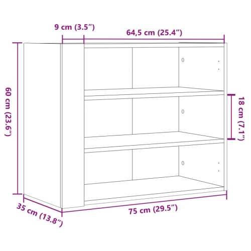 Zidni ormarić smeđa boja hrasta 75x35x60 cm konstruirano drvo - Smeđi hrast 1 Cijena