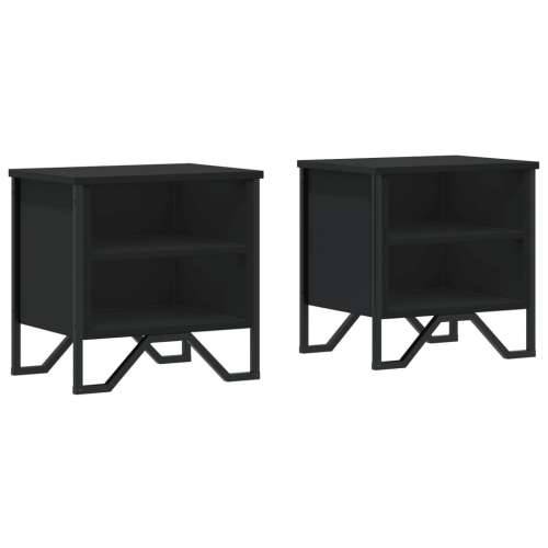 Noćni ormarići 2 kom crni 40 x 30 x 40 cm od konstruiranog drva - Crna 2 Cijena