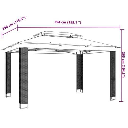 Sjenica s dvostrukim krovom antracit 3,94x2,96 m čelična - Antracit 3.94 x 2.96 m 1 Cijena