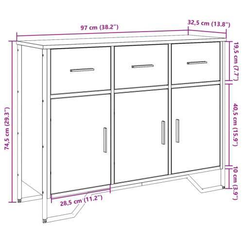 Komoda crna 97x32,5x74,5 cm od konstruiranog drva - Crna 1 Cijena