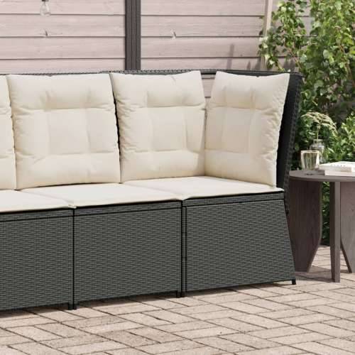 Kutna vrtna sofa s jastucima crna od poliratana Crna 1 kutna sofa Cijena