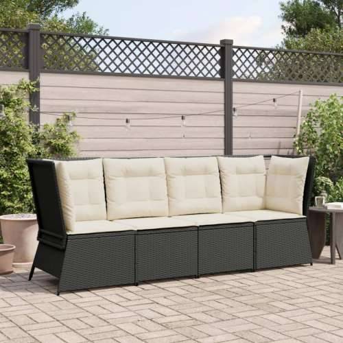 Kutna vrtna sofa s jastucima crna od poliratana Crna 1 kutna sofa Cijena
