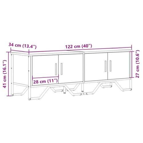 TV ormarić boja dimljenog hrasta 122x34x41 cm konstruirano drvo - Dimljeni hrast 1 Cijena