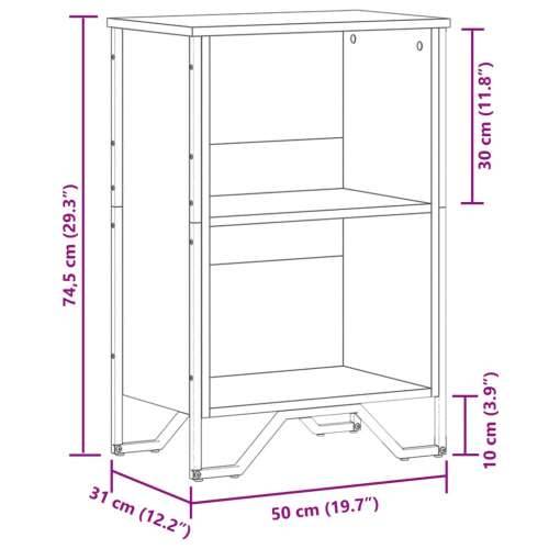 Regal za knjige crni 50x31x74,5 cm od konstruiranog drva - Crna 1 74.5 cm 50 cm Cijena