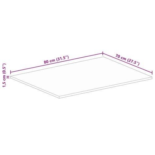 Stolna ploča 80x70x1,5 cm pravokutna masivno grubo drvo manga - Grubo drvo manga (prirodno) 80 x 70 cm 1 15 mm Cijena