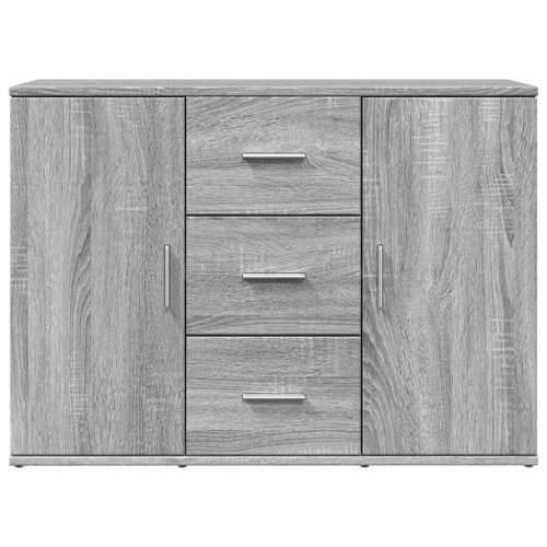 Komoda boja sivog hrasta 90,5 x 29,5 x 65 cm konstruirano drvo Cijena