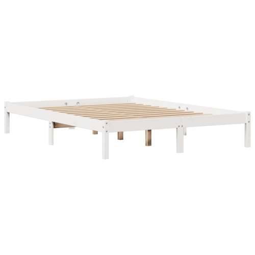 Okvir kreveta bez madraca bijeli 140 x 190 cm masivna borovina - Bijela 140 x 190 cm Cijena