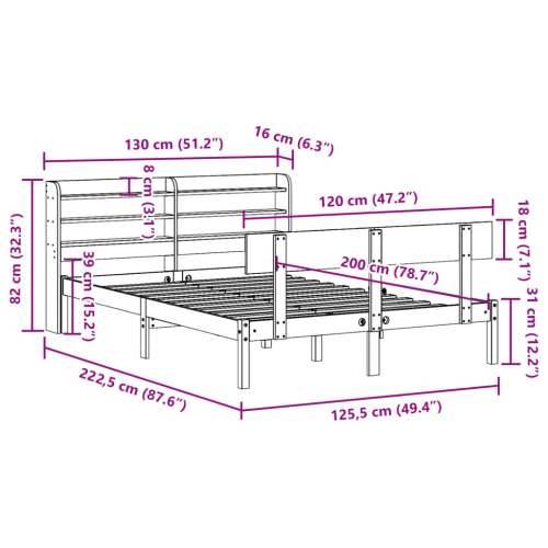Okvir kreveta bez madraca bijeli 120 x 200 cm masivna borovina - Bijela 120 x 200 cm Cijena