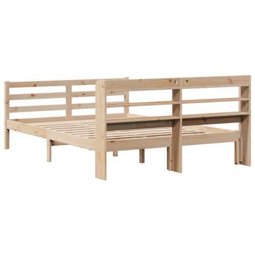 Okvir za krevet s uzglavljem 150 x 200 cm borovina - Prirodna 150 x 200 cm Cijena