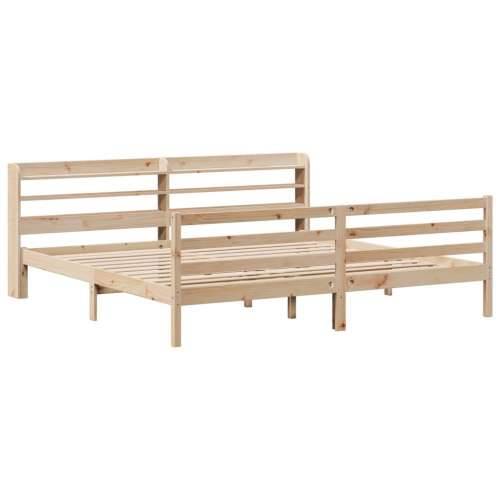 Okvir kreveta s uzglavljem 200 x 200 cm od masivne borovine - Prirodna 200 x 200 cm Cijena