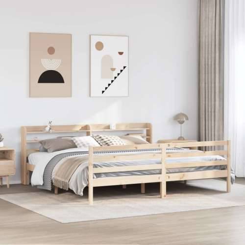 Okvir kreveta s uzglavljem 200 x 200 cm od masivne borovine - Prirodna 200 x 200 cm Cijena