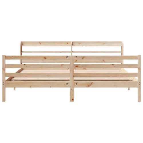 Okvir kreveta s uzglavljem 200 x 200 cm od masivne borovine - Prirodna 200 x 200 cm Cijena