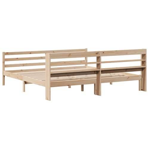 Okvir kreveta s uzglavljem 200 x 200 cm od masivne borovine - Prirodna 200 x 200 cm Cijena