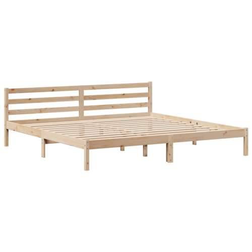 Okvir kreveta s uzglavljem 200 x 200 cm od masivne borovine - Prirodna 200 x 200 cm Cijena