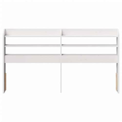 Uzglavlje s policama bijeli 120 cm od masive borovine - Bijela 130 x 16 x 82 cm 1 Cijena