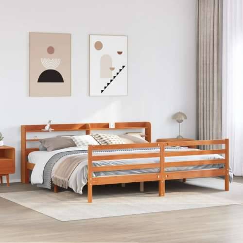 Okvir kreveta bez madraca voštano smeđi 180x200 cm od borovine - Voštano smeđa 180 x 200 cm Cijena