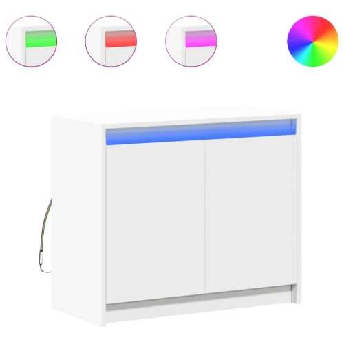 Komoda s LED bijela 72x34x61 cm od konstruiranog drva - Bijela 1 Cijena