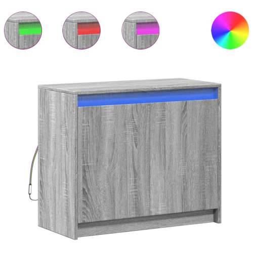 Komoda s LED boja sivog hrasta sonome 72x34x61 cm drveni - Sivi hrast sonoma 1 Cijena