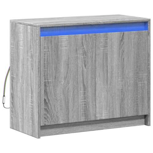 Komoda s LED boja sivog hrasta sonome 72x34x61 cm drveni - Sivi hrast sonoma 1 Cijena