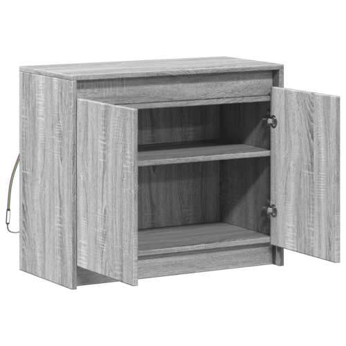 Komoda s LED boja sivog hrasta sonome 72x34x61 cm drveni - Sivi hrast sonoma 1 Cijena