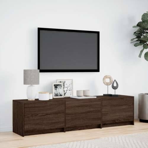 TV ormarić s LED svjetlima boja hrasta 165 x 34 x 40 cm drveni - Smeđi hrast 1 165 cm Cijena
