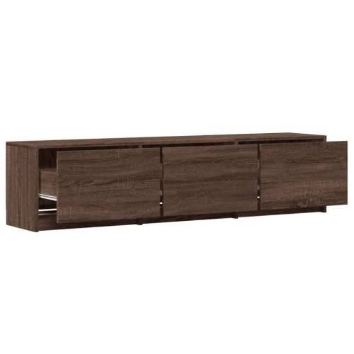 TV ormarić s LED svjetlima boja hrasta 165 x 34 x 40 cm drveni - Smeđi hrast 1 165 cm Cijena