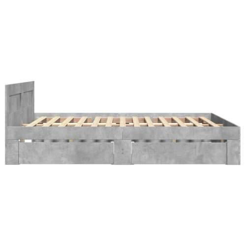 Okvir kreveta s uzglavljem siva boja betona 120x190 cm drveni - Beton siva 120 x 190 cm Cijena
