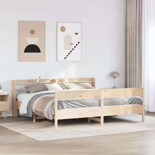 Okvir kreveta bez madraca 200 x 200 cm od masivne borovine - Prirodna 200 x 200 cm Cijena