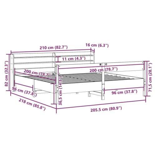 Okvir kreveta bez madraca 200 x 200 cm od masivne borovine - Prirodna 200 x 200 cm Cijena