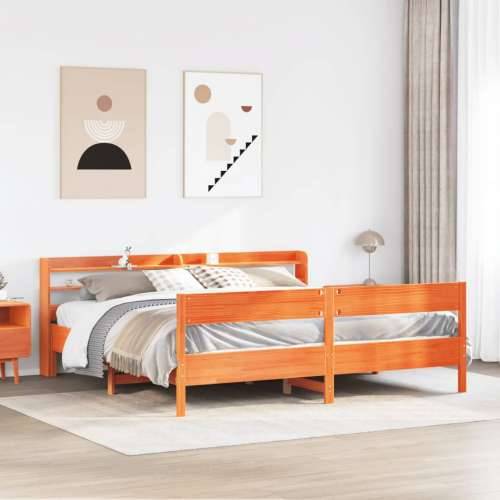 Okvir kreveta bez madraca voštano smeđi 200x200 cm od borovine - Voštano smeđa 200 x 200 cm Cijena
