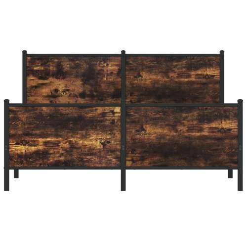 Metalni okvir kreveta bez madraca boja hrasta 150x200 cm - Dimljeni hrast 150 x 200 cm s uzglavljem i podnožjem Cijena