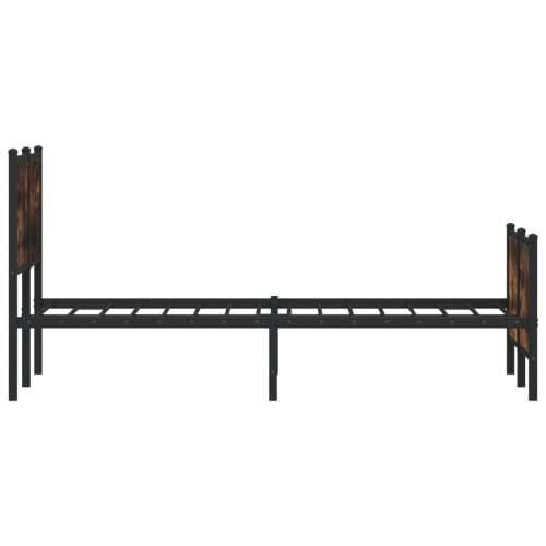 Metalni okvir kreveta bez madraca boja hrasta 150x200 cm - Dimljeni hrast 150 x 200 cm s uzglavljem i podnožjem Cijena