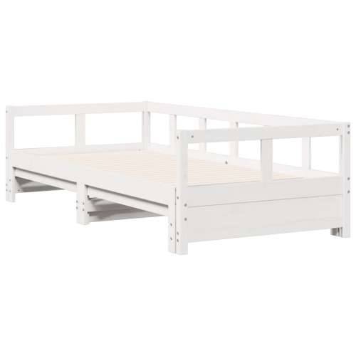 Dnevni krevet bez madraca bijeli 80 x 200 cm masivna borovina - Bijela 80 x 200 cm Ne Cijena