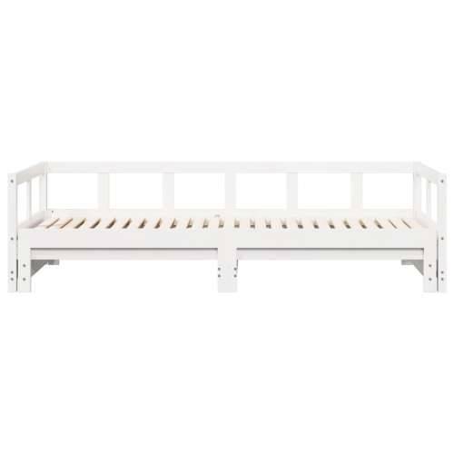 Dnevni krevet bez madraca bijeli 80 x 200 cm masivna borovina - Bijela 80 x 200 cm Ne Cijena