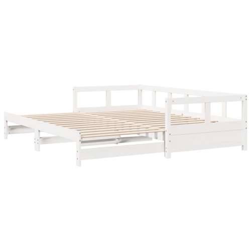 Dnevni krevet bez madraca bijeli 80 x 200 cm masivna borovina - Bijela 80 x 200 cm Ne Cijena