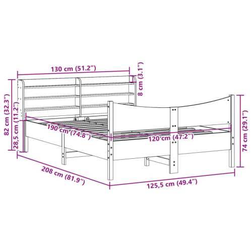 Okvir kreveta s uzglavljem bijeli 120 x 190 cm od borovine - Bijela 120 x 190 cm Cijena