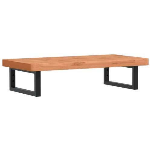 Zidna polica za Lavabo - Umivaonik od čelika i masivne bukovine - tamno smeđa i crna 80 x 40 x 4 cm 1 Pravokutno Cijena